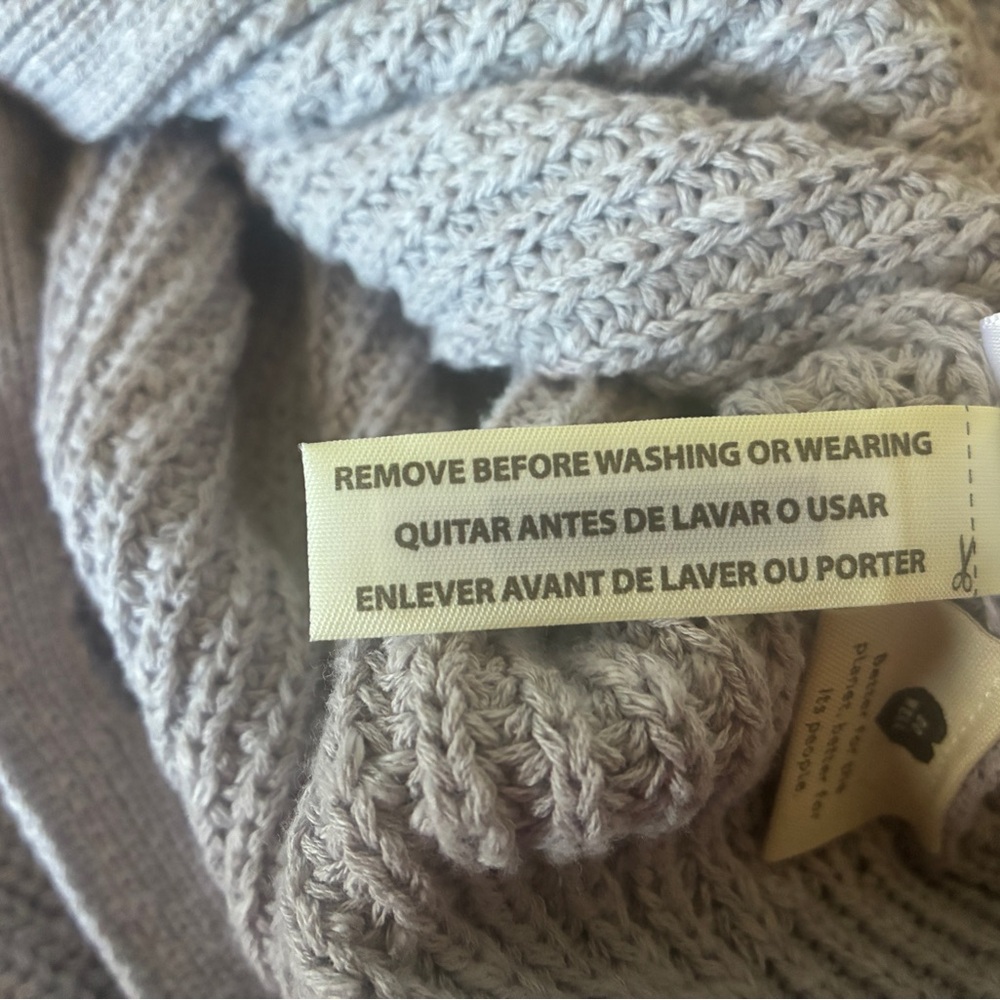 Madewell Brenville Crop Cardigan Light Purple Gray Women's Sweater Size S - Picture 5 of 8